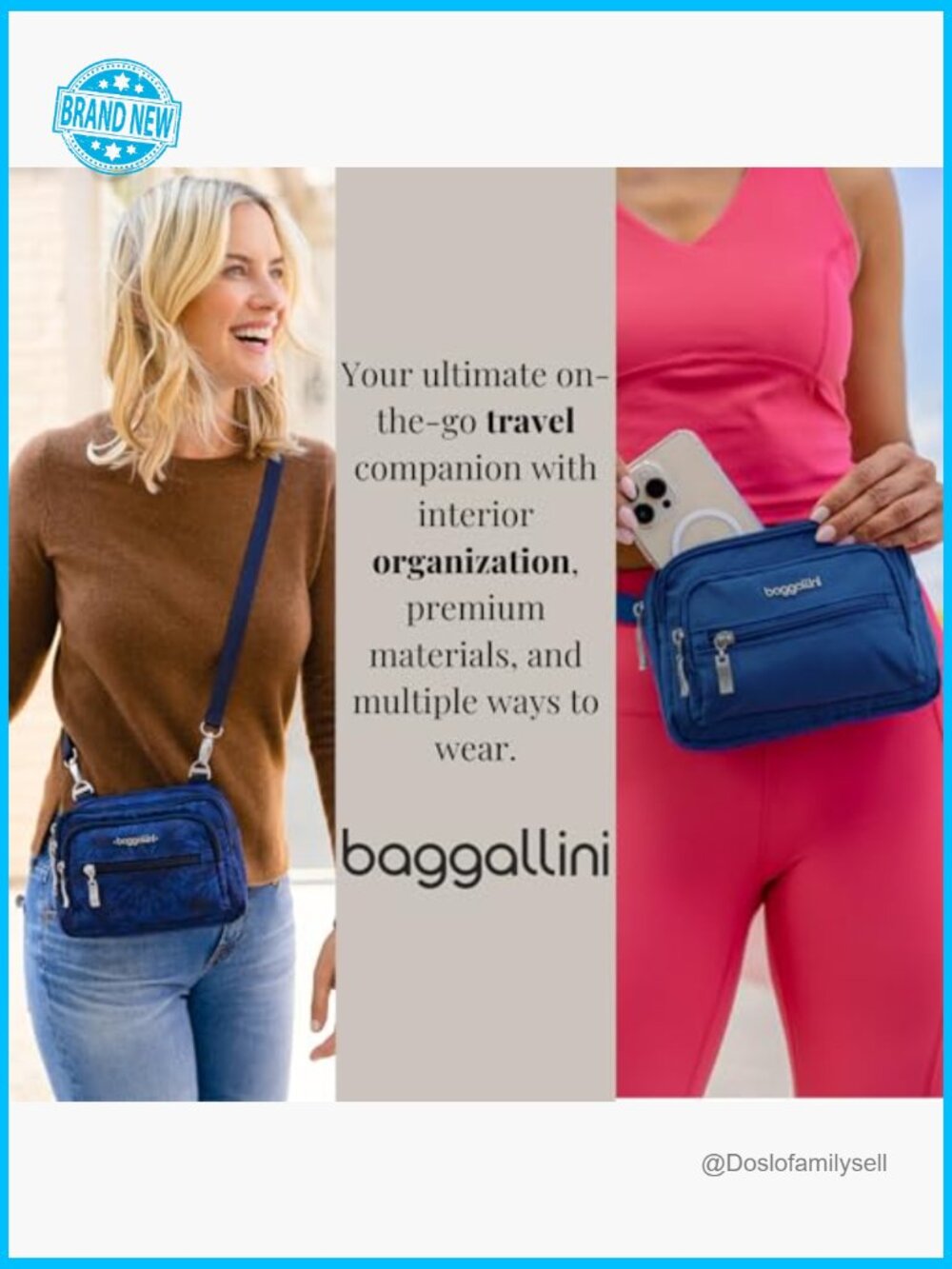 Lightweight Nylon Crossbody Bag Convertible to Belt Bag - Travel Essentials - Picture 2 of 7
